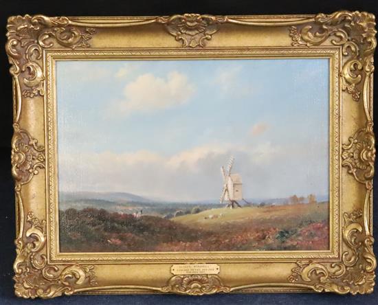 Edward Henry Holder (1864-1917) Sussex Windmill and River Scene 9.5 x 13.5in.